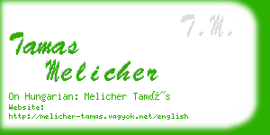 tamas melicher business card